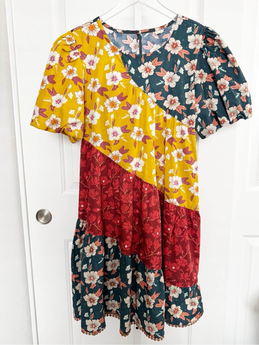 ivy jane Floral Multicolor Patchwork Mini Dress